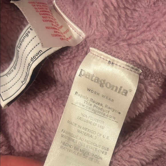 Patagonia Kids' Mauve Fleece Hoodie - Picture 3 of 8